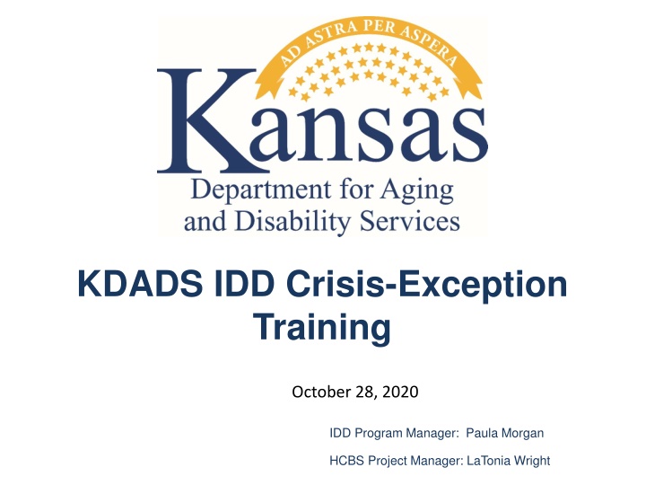 KDADS IDD Crisis Exception Training Overview