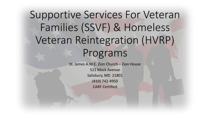 Supportive Services for Veteran Families (SSVF) Program Overview
