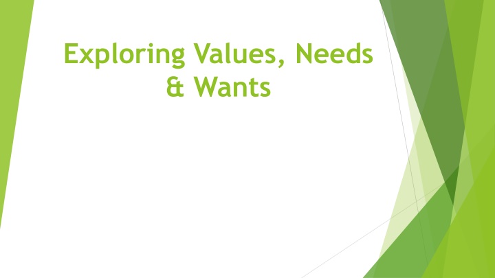 Values, Needs, and Wants for Better Financial Decision-Making