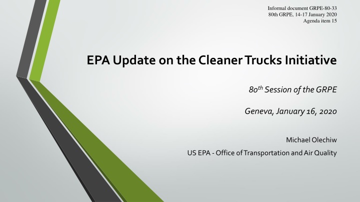 EPA Cleaner Trucks Initiative Update