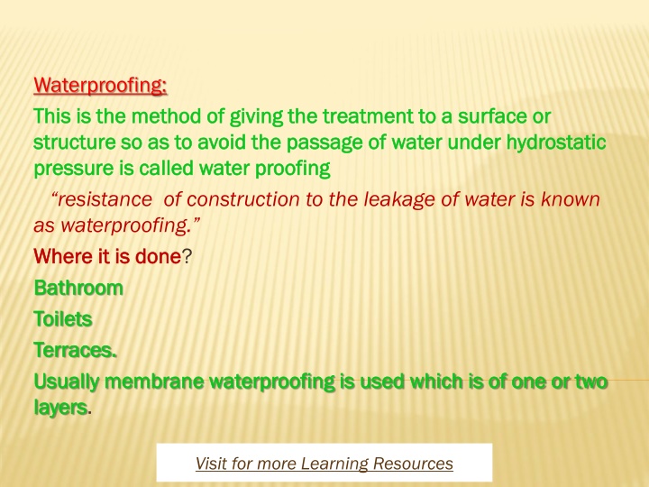 Waterproofing for Construction