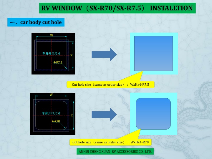 RV Window Installation Guide for ANHUI SHENG XUAN RV Accessories Co.
