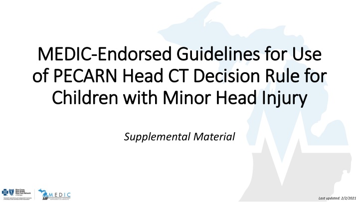 Guidelines for PECARN Head CT Decision Rule in Children with Minor Head Injury