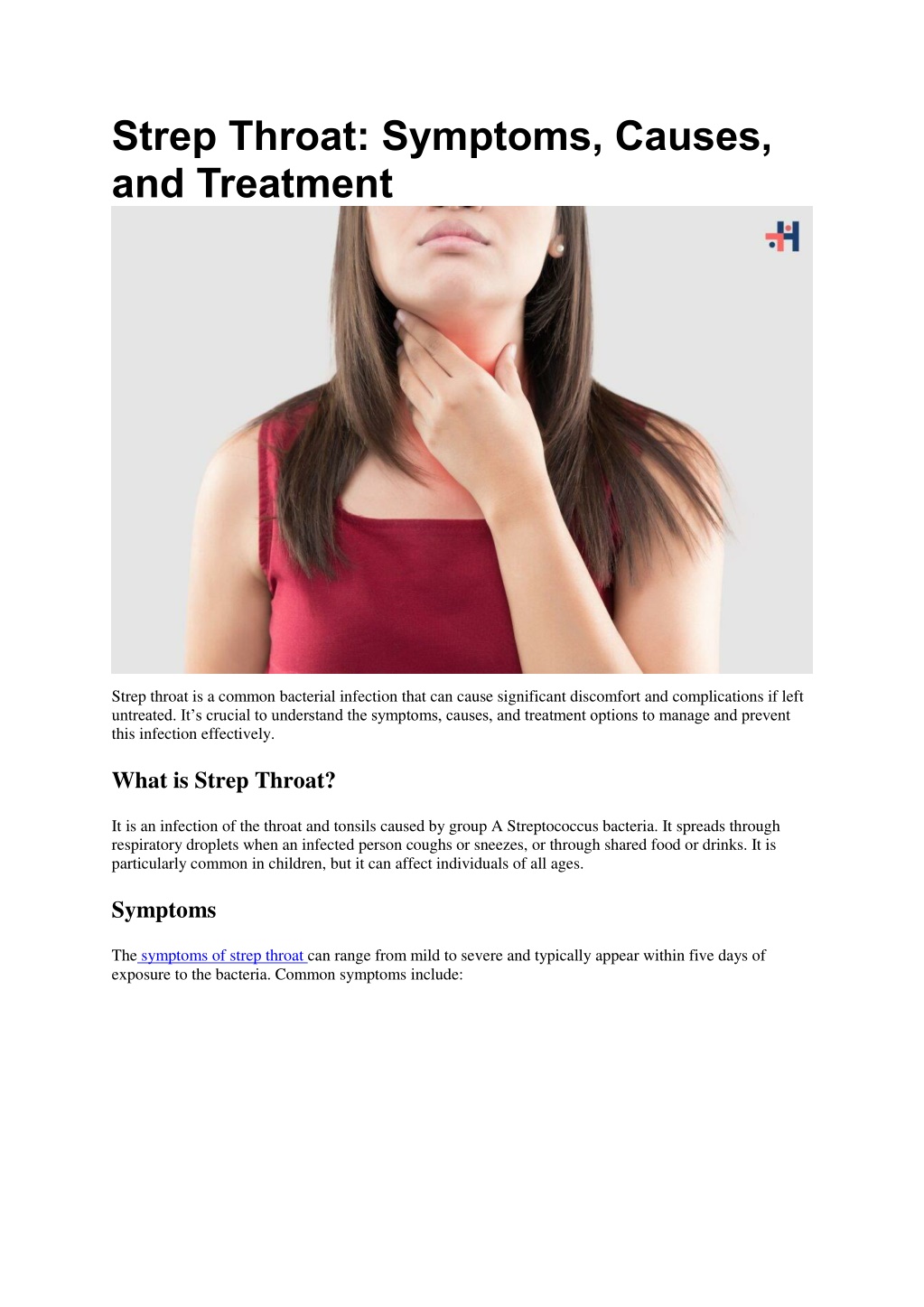 strep throat symptoms causes and treatment l.w