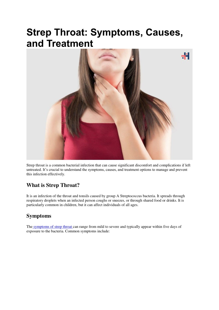 strep throat symptoms causes and treatment n.w