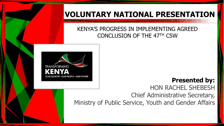 Progress in Implementing CSW 47th Conclusion in Kenya