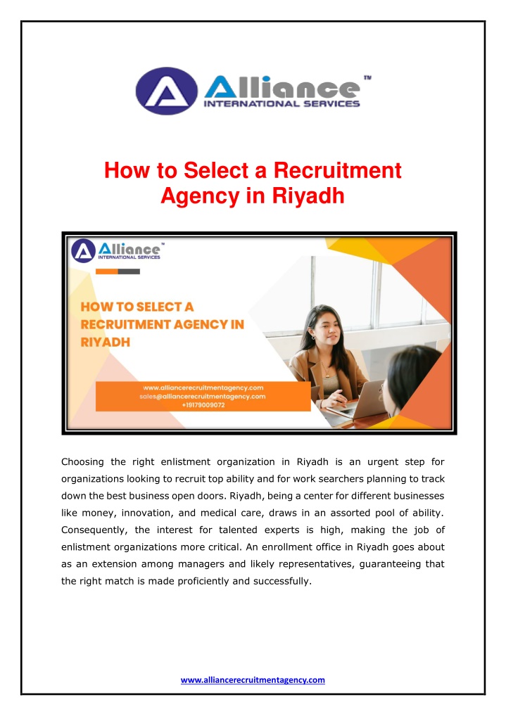how to select a recruitment agency in riyadh n.w