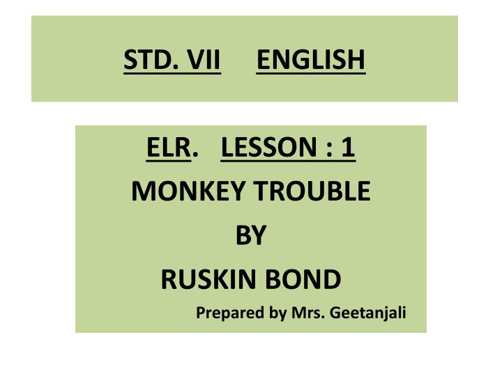 Mischievous Monkey: A Tale of Tutu by Ruskin Bond