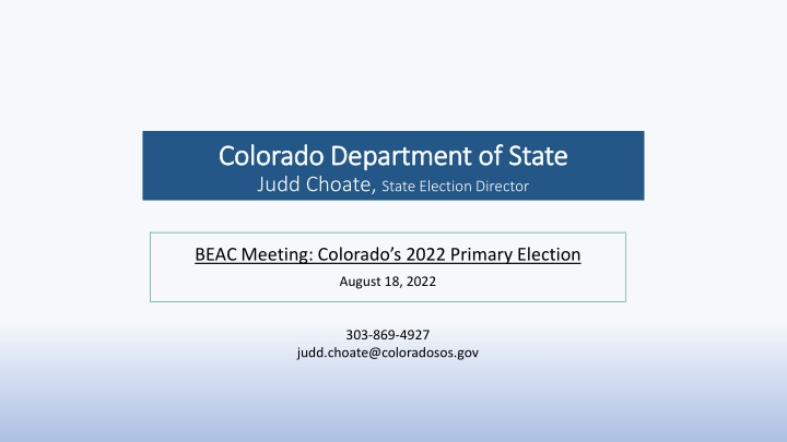 Analysis of Colorado's 2022 Primary Election Data