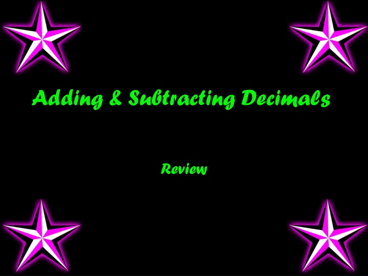 Decimals Review and Practice Problems for Addition and Subtraction