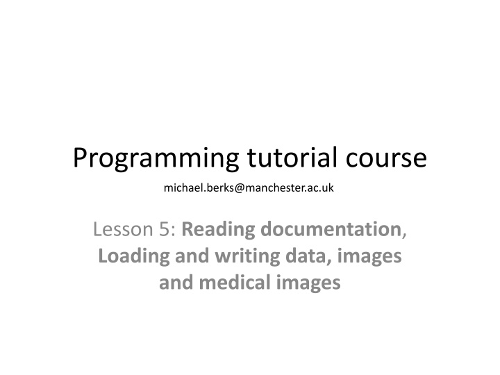 Essential Functions for Programming: Reading, Loading, and Writing Data