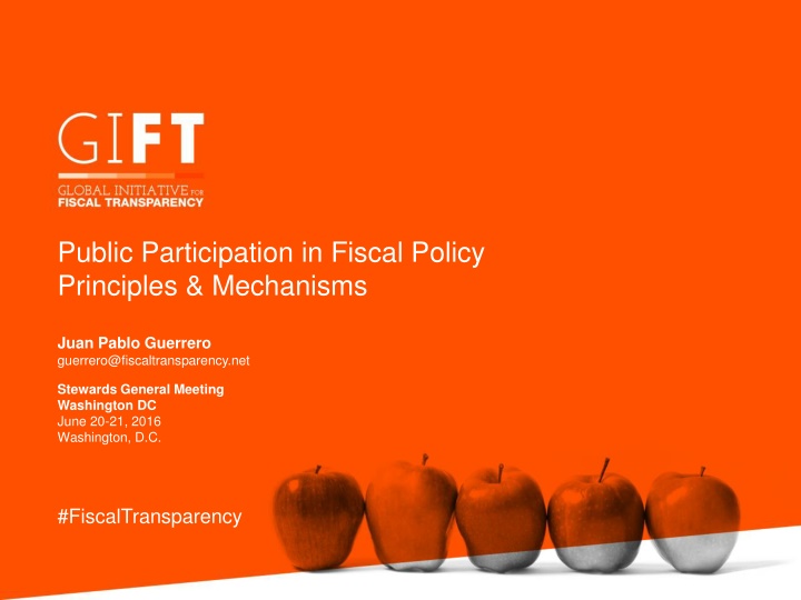 Principles of Public Participation in Fiscal Policy