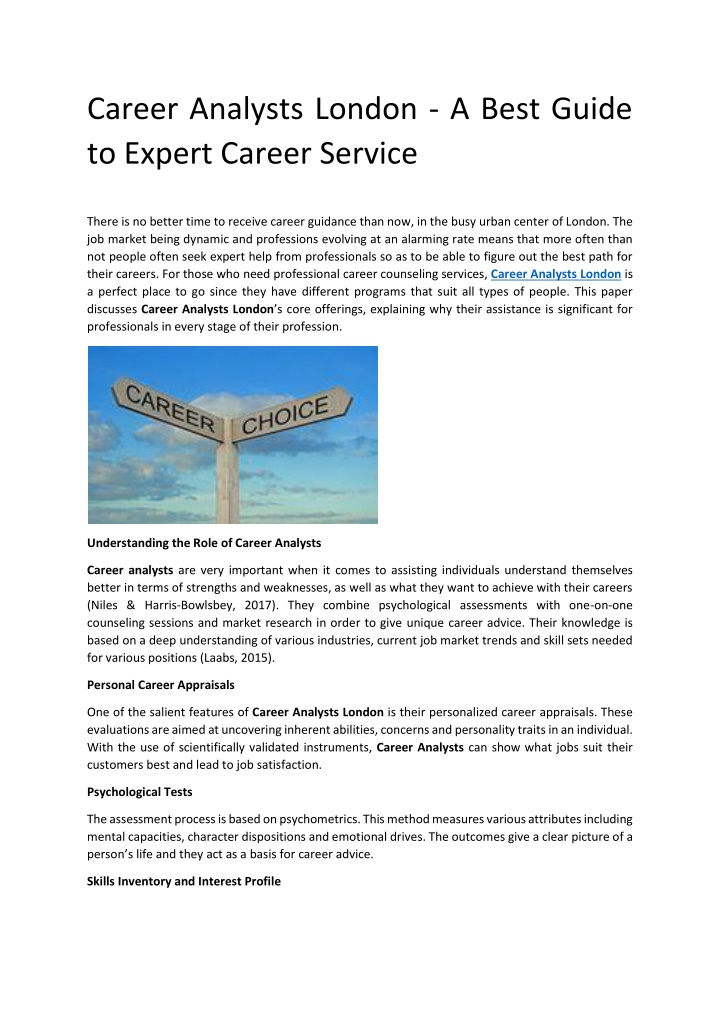 career analysts london a best guide to expert n.w