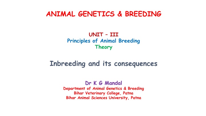 Inbreeding in Animal Genetics & Breeding