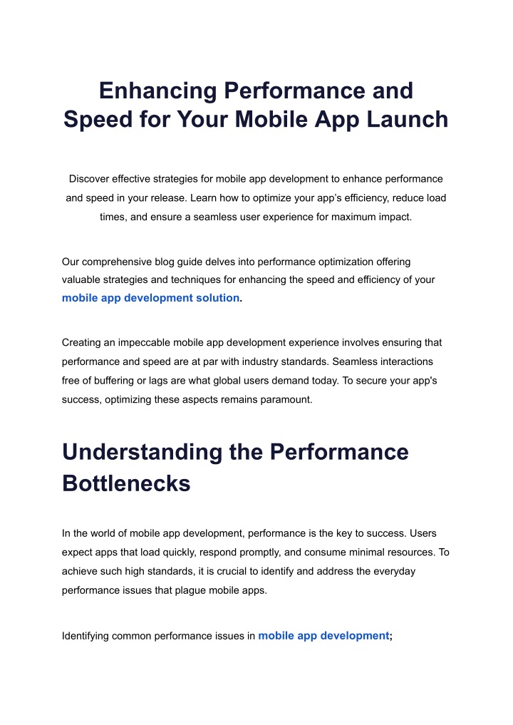 enhancing performance and speed for your mobile n.w