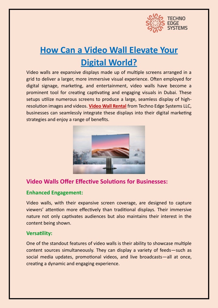 how can a video wall elevate your digital world n.w