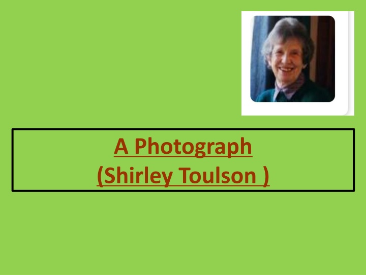 Loss and Memory in 'A Photograph' by Shirley Toulson