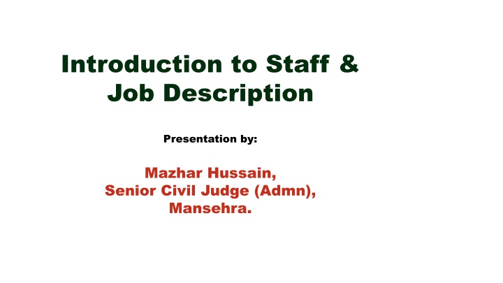 Staff Classification and Job Descriptions in Civil Service