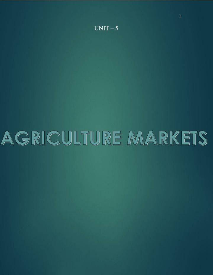 Agricultural Marketing: From Production to Consumption