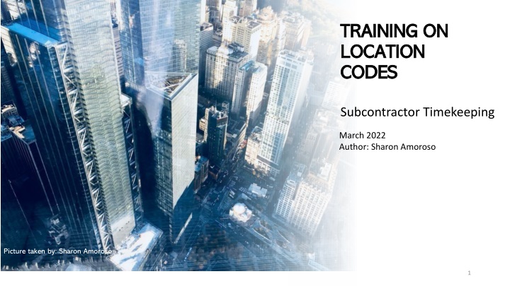 Location Code Guidance for Subcontractor Timekeeping