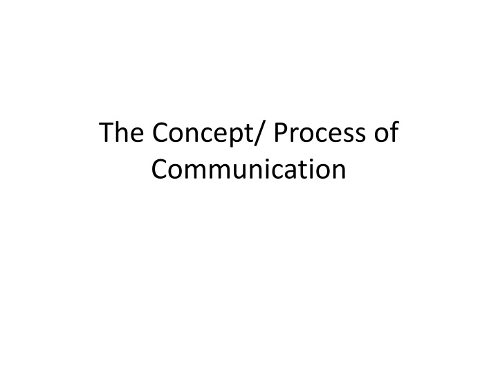 The Process of Communication