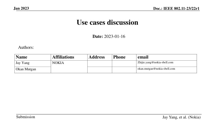 Discussion on IEEE 802.11 Use Cases for Wi-Fi Deployment in Public and Residential Settings