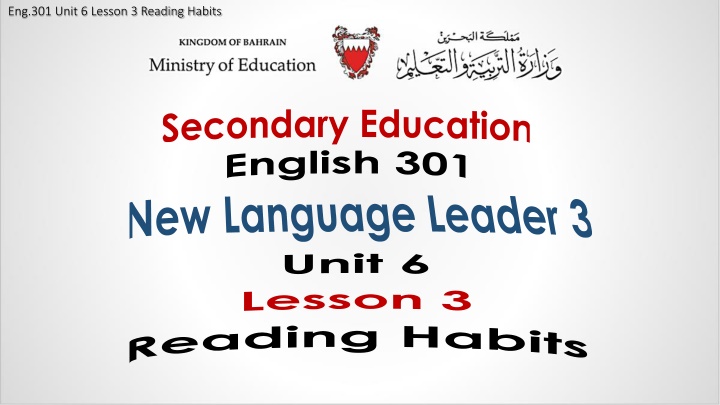 Developing Good Reading Habits in Secondary Education
