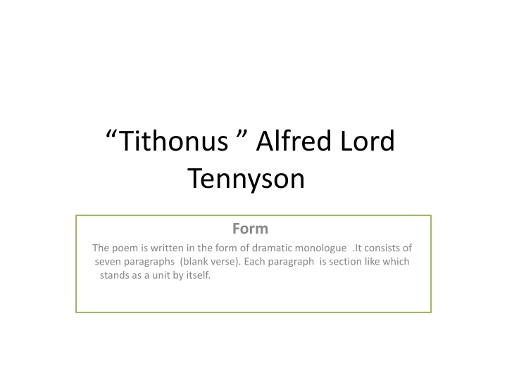 Immortal Longing: Analysis of Tithonus by Alfred Lord Tennyson