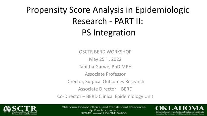 Integration Approaches of Propensity Scores in Epidemiologic Research