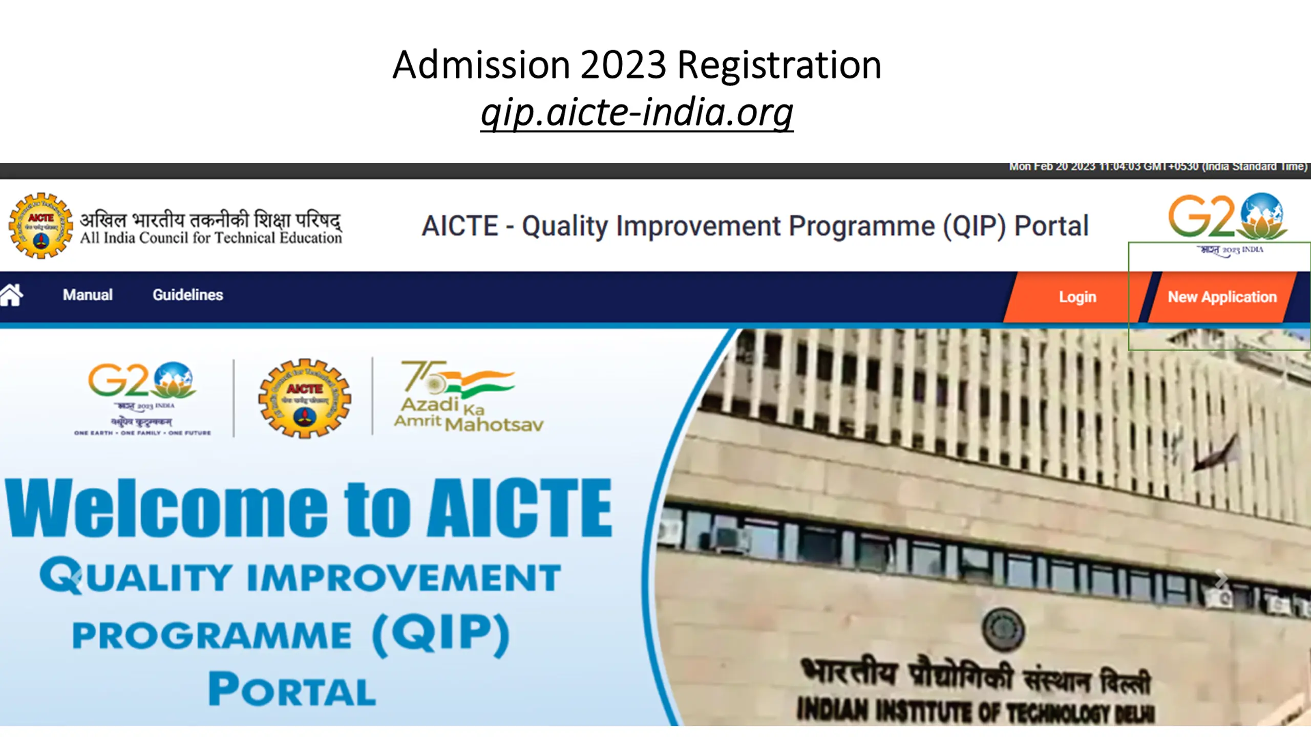 Admission 2023 Registration Process Guidance