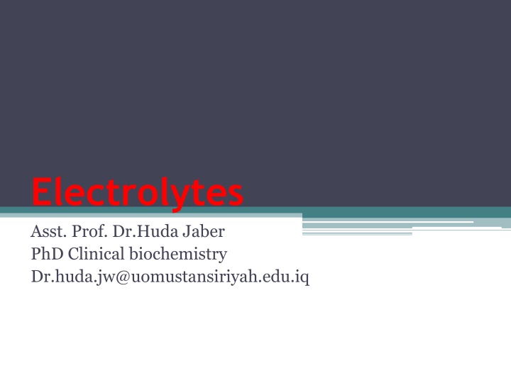 Electrolytes and Their Imbalances: Essential Information