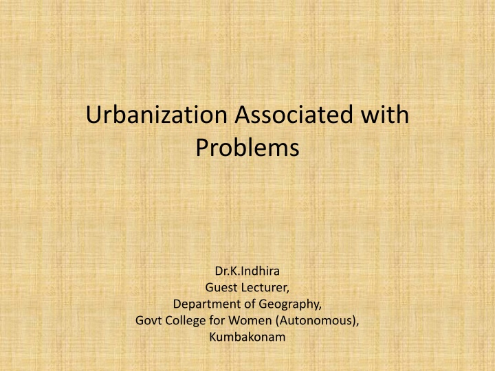 Challenges of Urbanization and Immigration in Historical Perspective