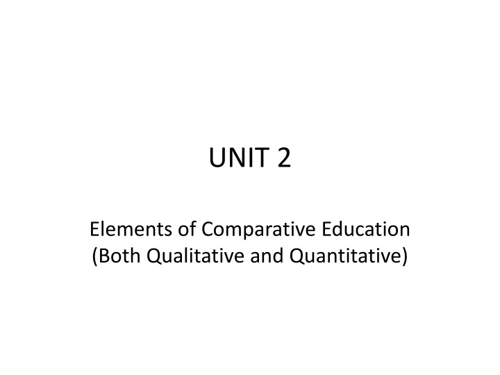 Comparative Education Objectives and Curriculum Overview
