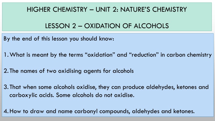 Oxidation of Alcohols in Carbon Chemistry