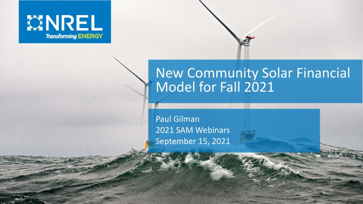 New Community Solar Financial Model for Fall 2021 Webinar Overview