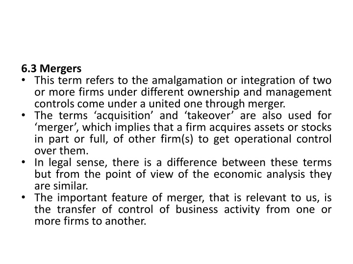 Mergers in Business