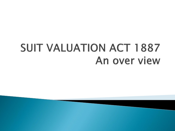 Suits Valuation Act 1887 and Its Purpose