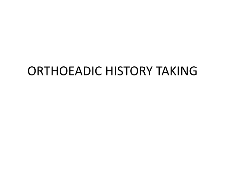 Essential Skills for Musculoskeletal History Taking