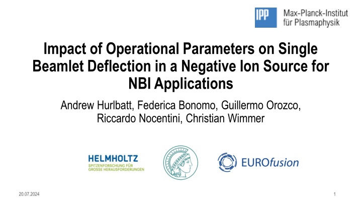 Single Beamlet Deflection in Negative Ion Sources for NBI Applications