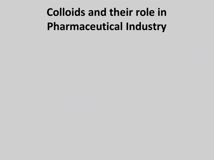 Colloids and Their Importance in Pharmaceuticals