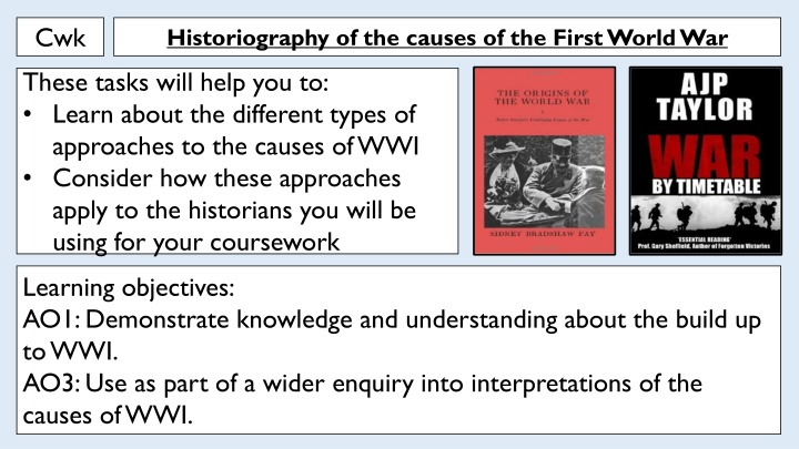 Approaches to the Causes of World War I: Historiography Overview