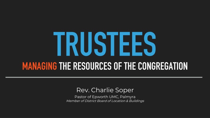 Roles and Responsibilities of Congregational Trustees