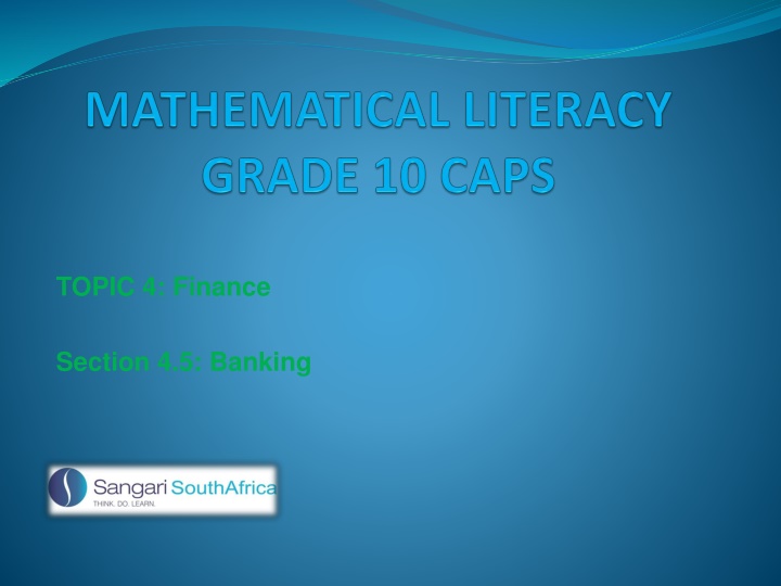 Banking Terms and Services in Finance