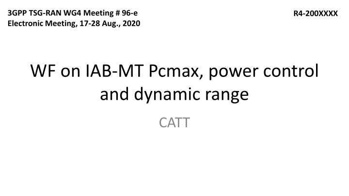3GPP TSG-RAN-WG4 Meeting #96-e Electronic Meeting Summary