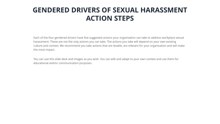 Addressing Workplace Sexual Harassment: Action Steps for Gender Equality