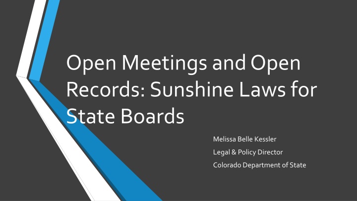 Colorado's Open Meetings and Open Records Laws