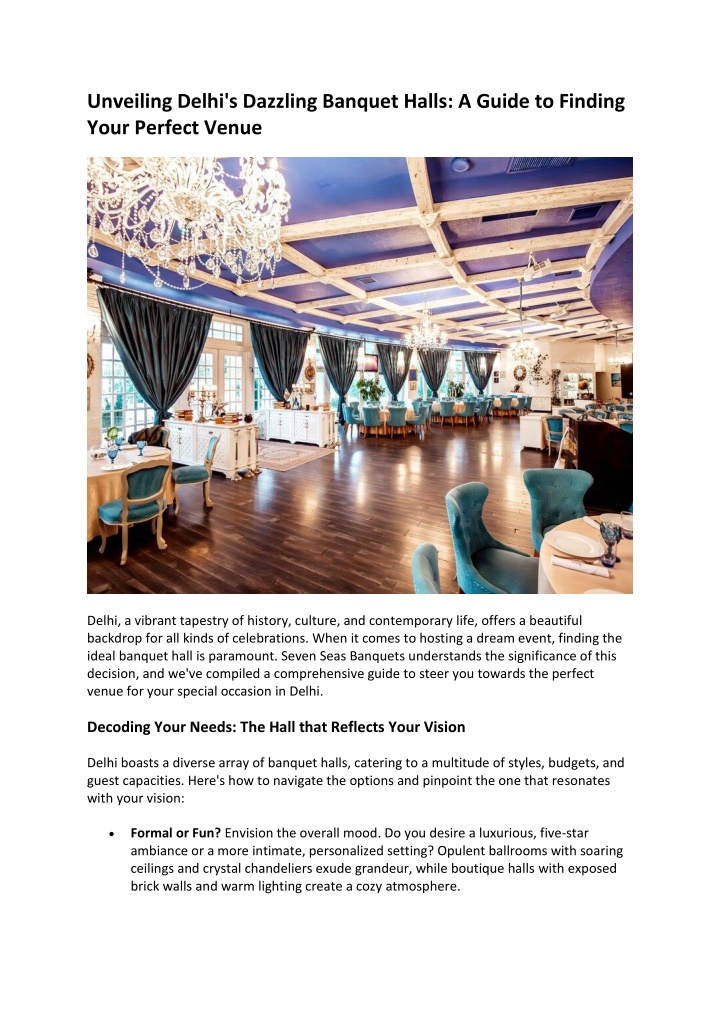 unveiling delhi s dazzling banquet halls a guide n.w