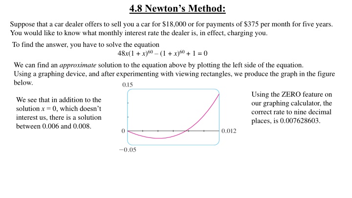 Newton's Method for Solving Equations