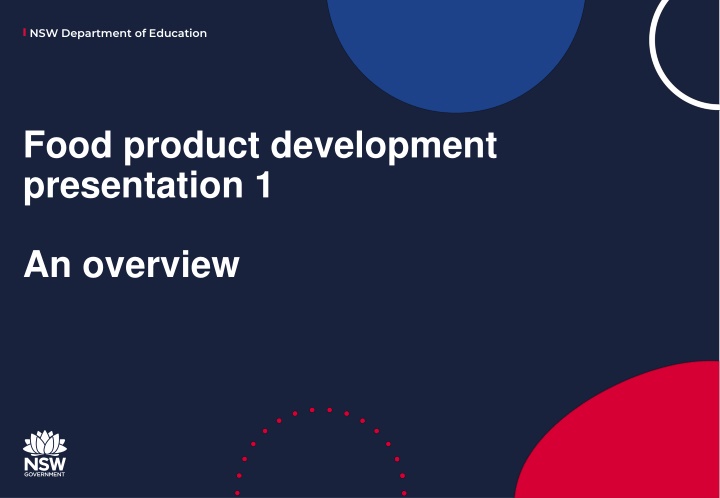 NSW Department of Education Food Product Development Overview