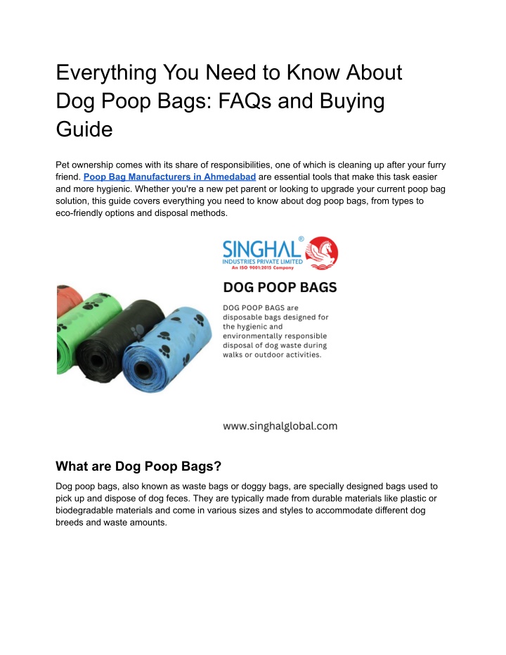 everything you need to know about dog poop bags n.w
